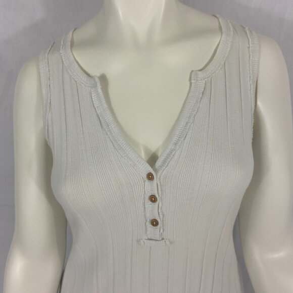 Buckle White Crow Tank Top Women's Size M White Cotton Sleeveless V Neck New - Picture 2 of 5